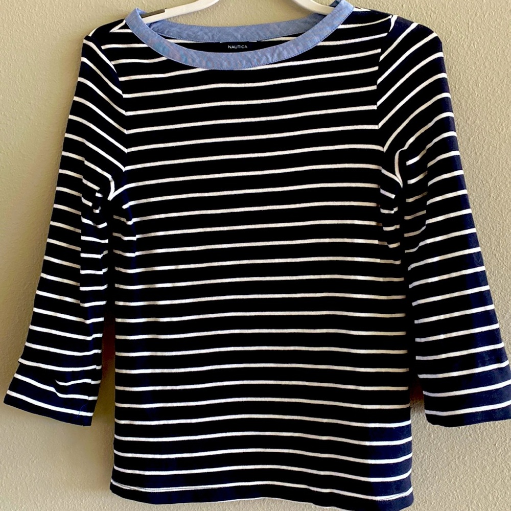 Nautica shirt with contrasting cuffs size small